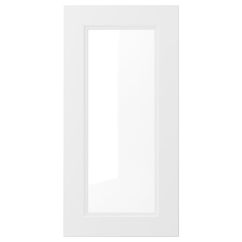 A white AXSTAD kitchen cabinet door with a smooth, rectangular design and an inset panel.