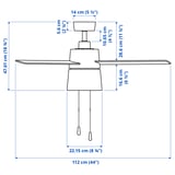 BACKLAG Ceiling fan with light, white