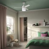BACKLAG Ceiling fan with light, white