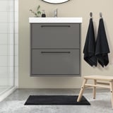 BACKMÅRA Bath mat, black, 16x24 "