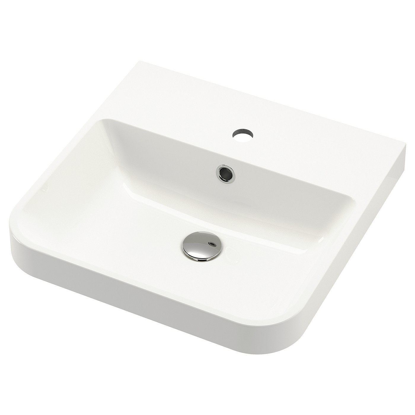 BACKSJÖN semi-recessed sink, white, 20x195/8