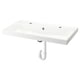 BACKSJÖN Sink with water trap, white, 36 1/8x21 "