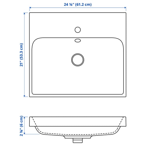 Illustration with measurements for the product: BACKSJÖN.