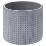 BÄCKDRÅG Plant pot, dotted surface/white gray, 3 ½ "