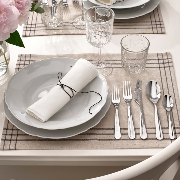 BÄCKÖRING 20-piece flatware set, stainless steel