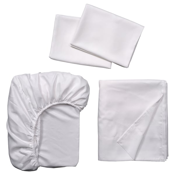 BÄRGLIM Sheet set, white, Queen