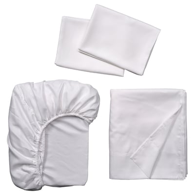 BÄRGLIM Sheet set, white, Queen