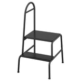 BÄSINGEN Step stool with handrail, 2-steps, anthracite