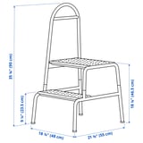 BÄSINGEN Step stool with handrail, 2-steps, anthracite