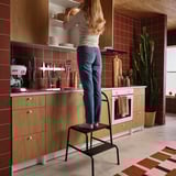 BÄSINGEN Step stool with handrail, 2-steps, anthracite
