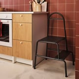 BÄSINGEN Step stool with handrail, 2-steps, anthracite