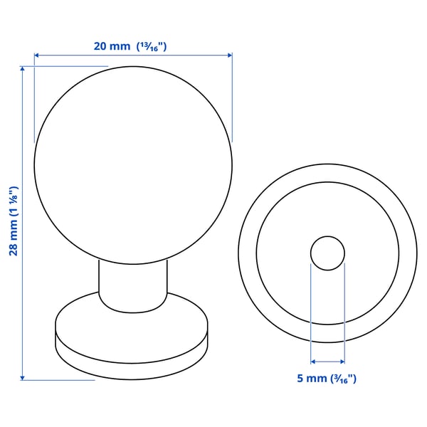 GUBBARP knob, white, 21 mm (13/16) - IKEA CA