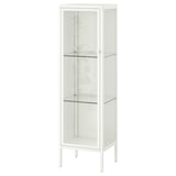 BAGGEBO Glass-door cabinet, metal/white, 13 3/8x11 3/4x45 5/8 "
