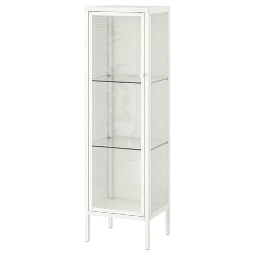 BAGGEBO Glass-door cabinet - metal/white 13 3/8x11 3/4x45 5/8 "