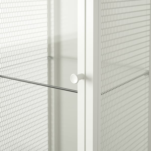 BAGGEBO Glass-door cabinet, metal/white, 13 3/8x11 3/4x45 5/8 "