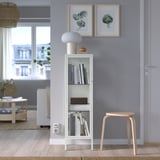 BAGGEBO Glass-door cabinet, metal/white, 13 3/8x11 3/4x45 5/8 "