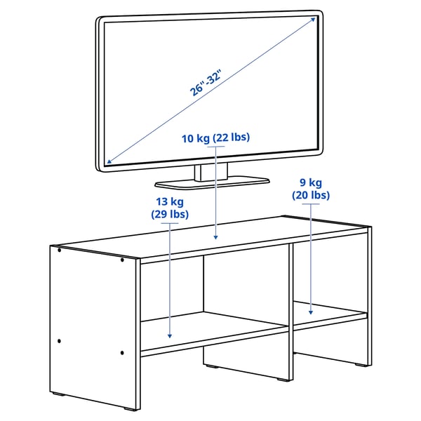 BAGGEBO TV unit, white, 35 3/8x13 3/4x15 3/4 "