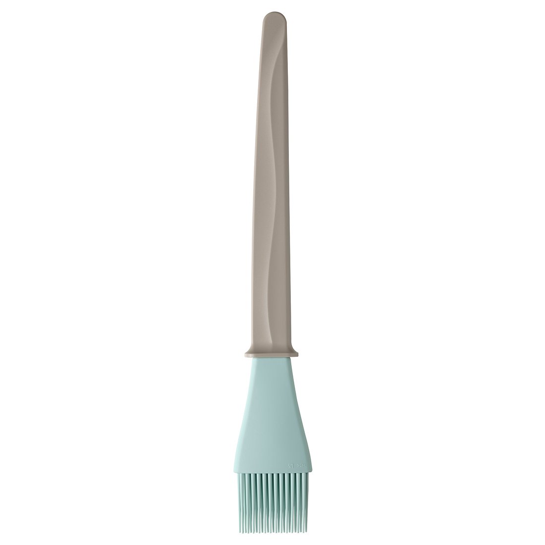 BAKGLAD brush, light grey handle, blue-green bristles, silicone tip, spreads liquids on pastries.