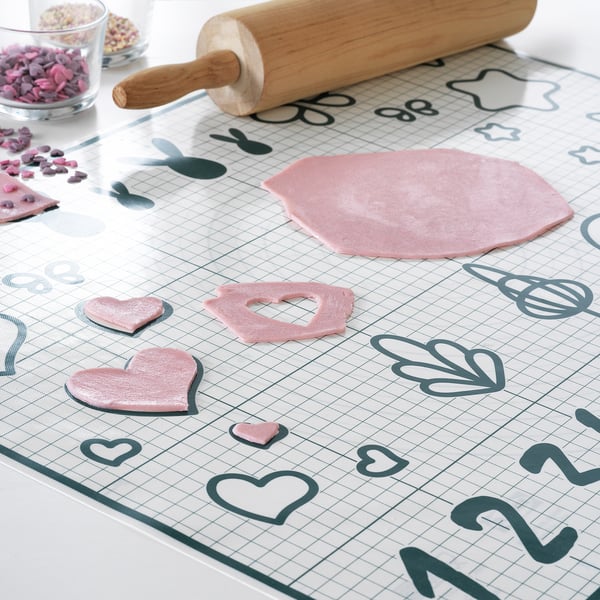 BAKTRADITION Baking mat, white/turquoise, 24x18 "