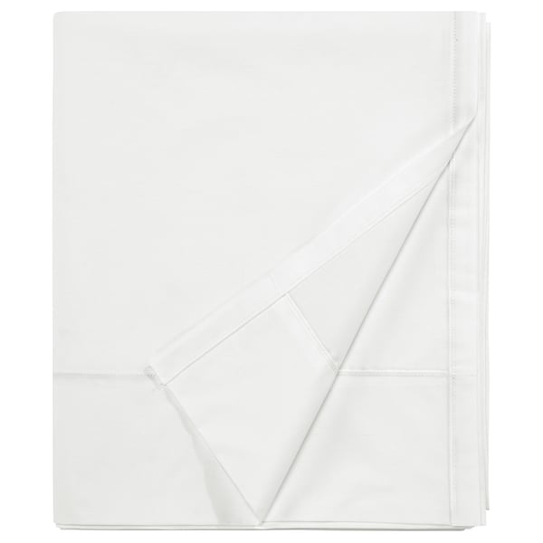 BALSAMPOPPEL Flat sheet, white, Twin/Twin X-long