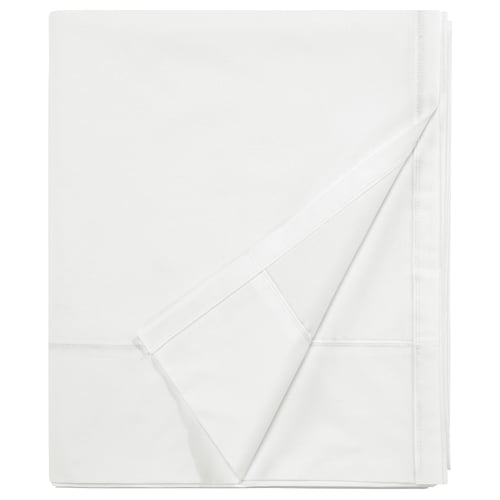 BALSAMPOPPEL white bed sheet, 100% organic cotton, square folded, simple design.