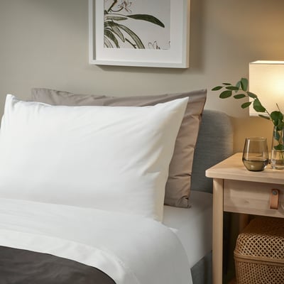 BALSAMPOPPEL Flat sheet, white, Twin/Twin X-long