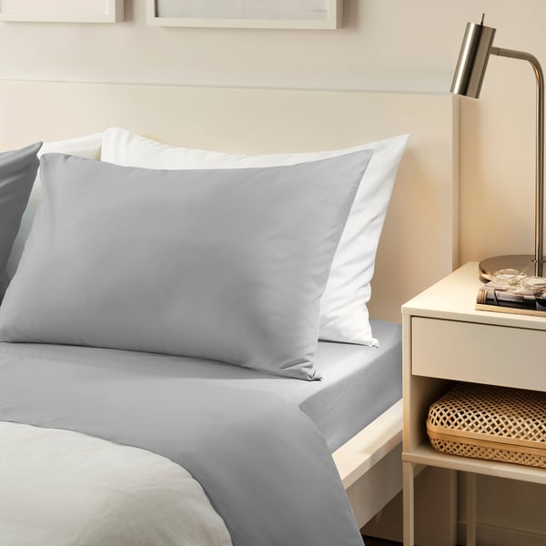 BANDPALPMAL Sheet set, light gray, Full/Double