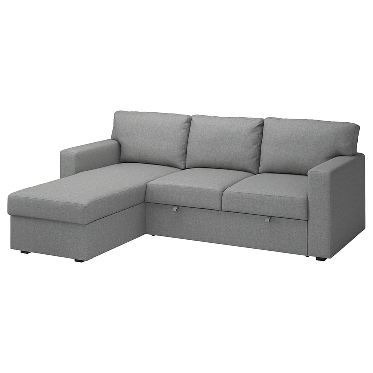 BÅRSLÖV 3seat sleeper sofa with chaise, Tibbleby beige/gray IKEA