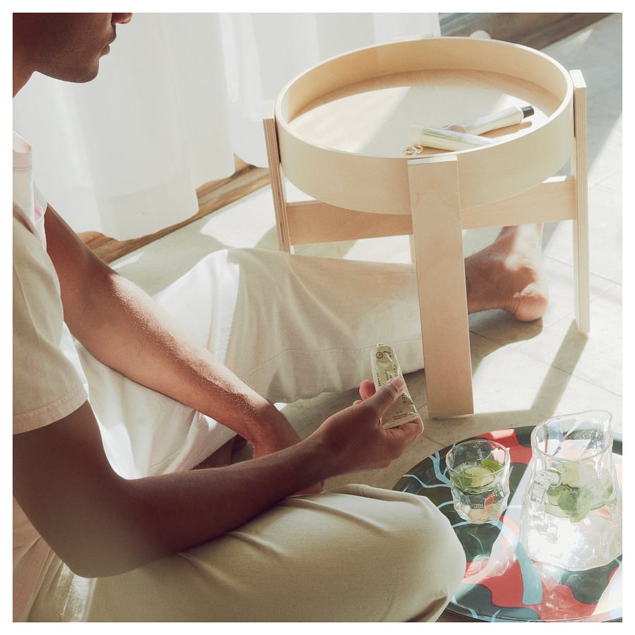 BASTUA Side table, birch veneer, 173/4" IKEA