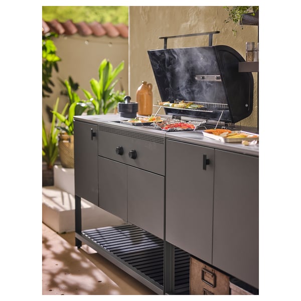 BÅTSKÄR Charcoal grill, outdoor/dark gray, 47 1/4x23 5/8 "