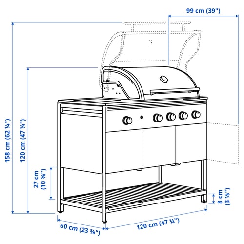 Illustration with measurements for the product: BÅTSKÄR.