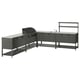 Option: BÅTSKÄR Outdoor kitchen w gas bbq+sink unit, dark gray, 118 1/8x118 1/8 "