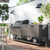 BÅTSKÄR Outdoor kitchen w gas grill, dark gray, 94 1/2x23 5/8 "