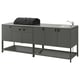 Option: BÅTSKÄR Outdoor ktchn w chrcl bbq+sink unit, dark gray, 94 1/2x23 5/8 "