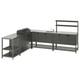 Option: BÅTSKÄR Outdoor ktchn w chrcl bbq+sink unit, dark gray, 94 1/2x118 1/8 "
