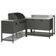 Option: BÅTSKÄR Outdoor ktchn w gas bbq+bar table, dark gray, 86 5/8x70 7/8 "