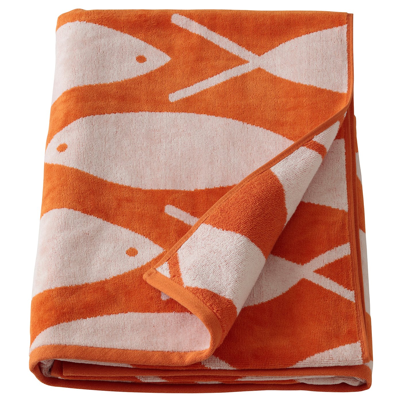 BEDYRA Beach towel, fish blue, 40x71" IKEA