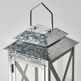 BEFÄSTA Lantern for candle, indoor/outdoor, galvanized, 11 "