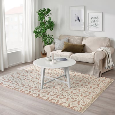 BEFODRAN Rug, high pile, red-pink/handmade, 5 ' 3 "x7 ' 7 "
