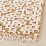 BEFODRAN Rug, high pile, yellow/handmade, 5 ' 3 "x7 ' 7 "