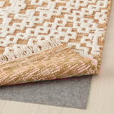 BEFODRAN Rug, high pile, yellow/handmade, 5 ' 3 "x7 ' 7 "