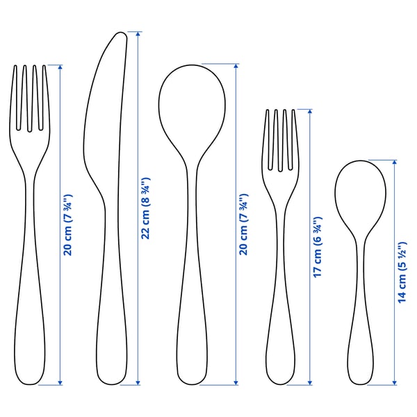 BEHAGFULL 20-piece flatware set, stainless steel