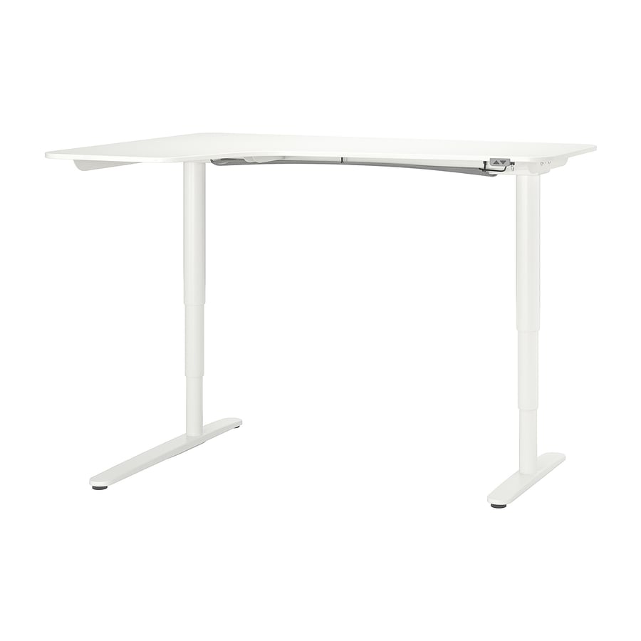 BEKANT corner desk left sit/stand, white, 63x431/4" IKEA
