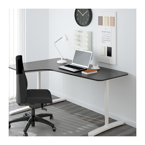 BEKANT Corner deskleft blackbrown/white IKEA