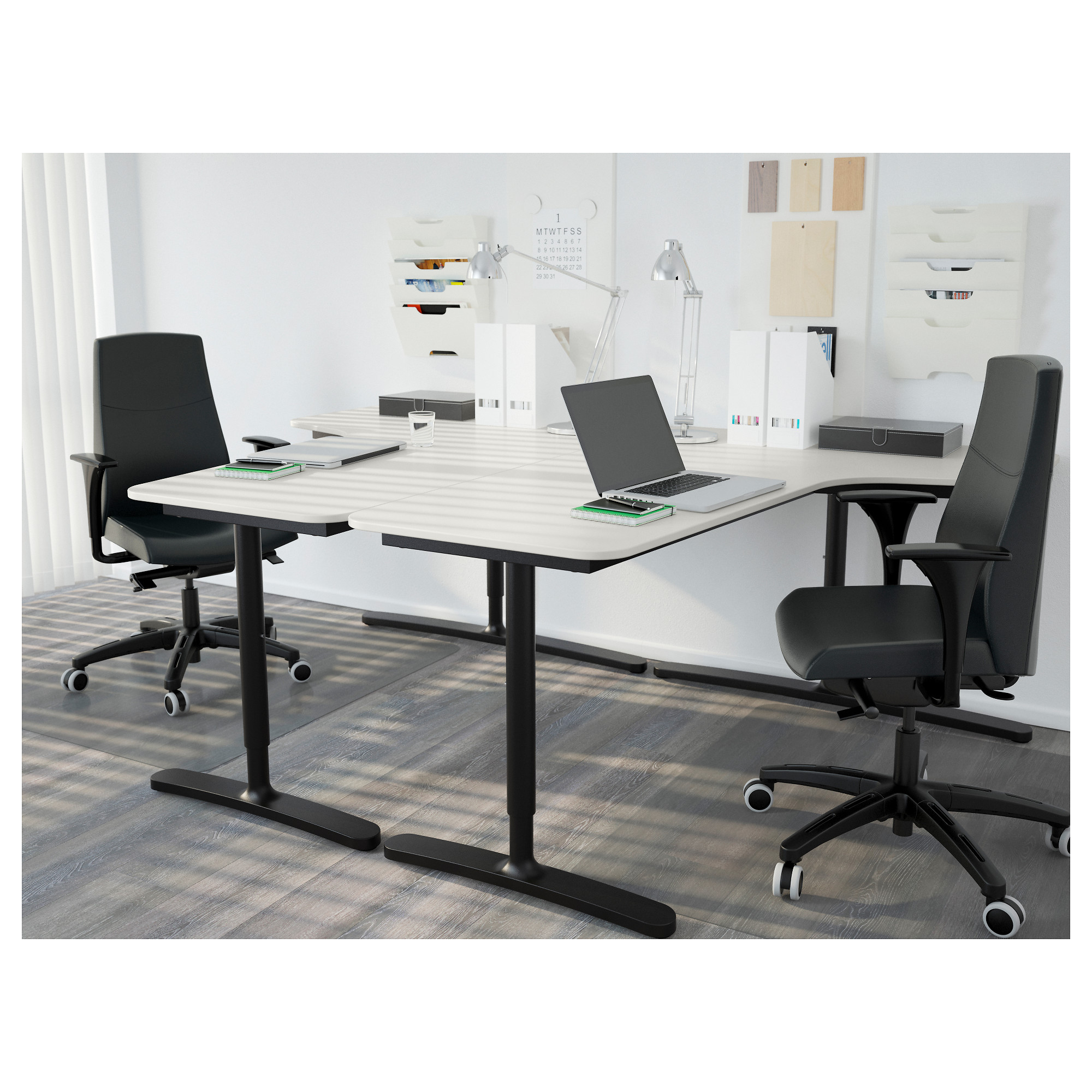 BEKANT Corner table top right, white, 63x43 1/4" IKEA