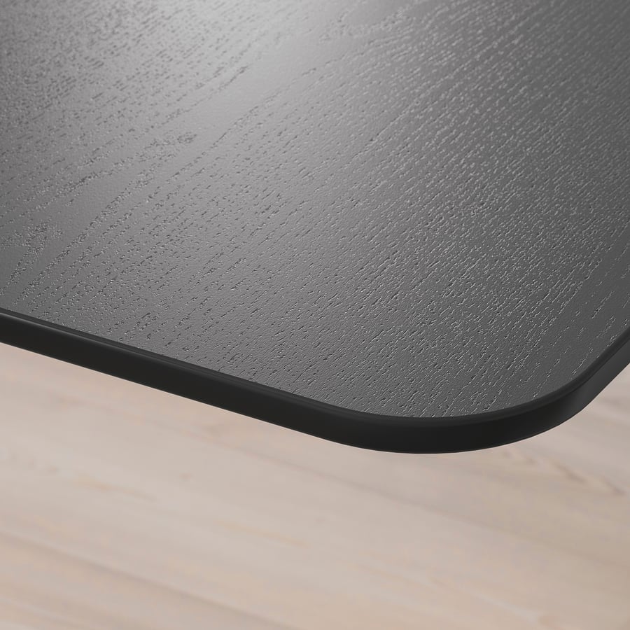 BEKANT desk sit/stand, black stained ash veneer/black, 471/4x311/2" IKEA