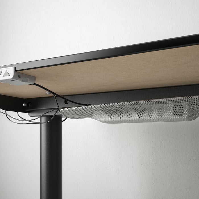BEKANT desk sit/stand, black stained ash veneer/black, 63x311/2" IKEA