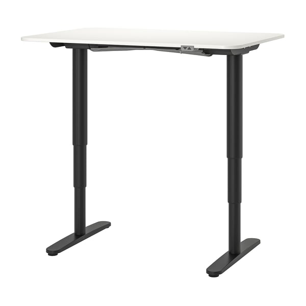 BEKANT desk sit/stand, white/black, 471/4x311/2" IKEA