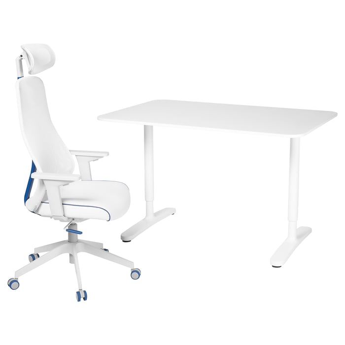 BEKANT / MATCHSPEL desk and chair, white IKEA