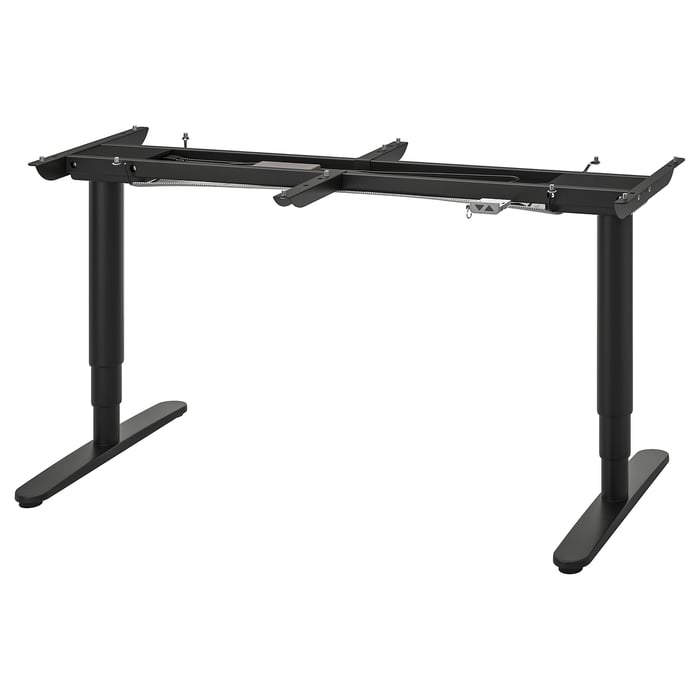BEKANT sit/stand underframe for table top, black, 63x311/2" IKEA